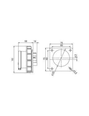 Mete Enerji 406215V 3X32A IP67 Makine Fişi -Düz-Vidalı Bağlantı 220 V