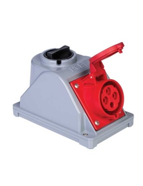 Mete Enerji 406682V 4X32A IP44 Şalterli Duvar Prizi Vidalı Bağlantı 380-415 V