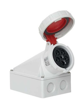 Mete Enerji T110226 5X63A IP67 Duvar Prizi -Eğik Gövdeli-380-415 V