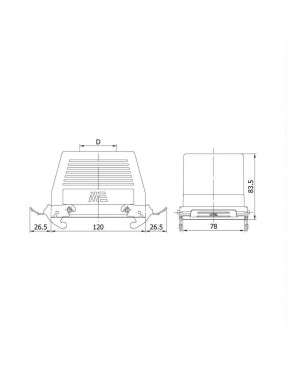 Mete Enerji 403066S 48X16A Çoklu Uzt Prizi Metal -Metal Mandallı Conta Üstten Giriş 400 V