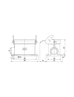 Mete Enerji 403509S 10X16A Çoklu Duvar Fişi (Tek Metal Mandallı) 400 V