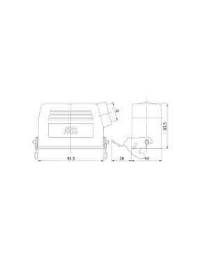 Mete Enerji 403525S 16X16A Çoklu Uzatma Prizi Yan Girişli Tek M. Mandallı Con 400 V