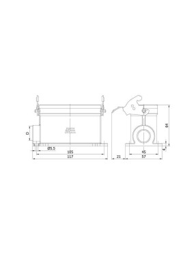 Mete Enerji 403609S 4/2X80/16A Çoklu Duvar Fişi (Tek Metal Mandallı) 400-830 V