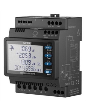 Entes M4080 MPR-24S-PM Ekranlı Şebeke Analizörü 95-270VAC/DC RS-485 DIN4 Plug&Meter