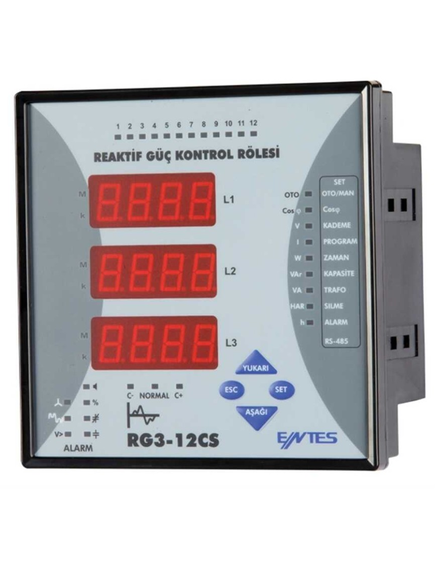 ENTES RG3-12C ENTES REAKTİF GÜÇ KONTROL RÖLESİ 12 KADEME ENTES RG3-12C ENTES REAKTİF GÜÇ KONTROL RÖLESİ 12 KADEME