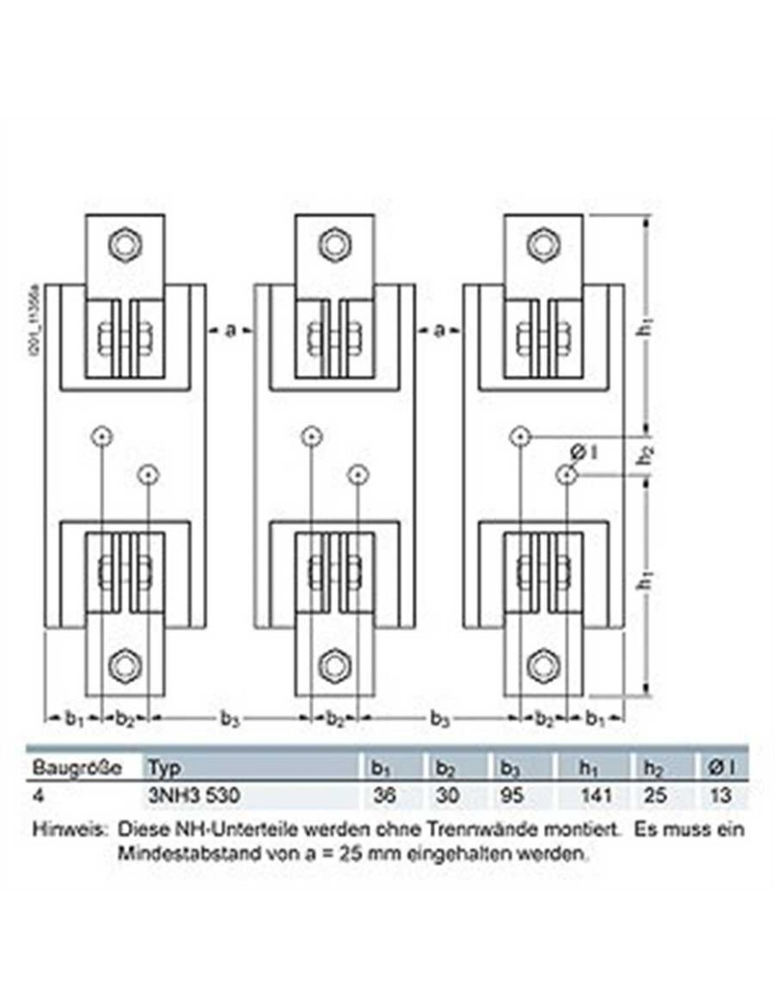 Siemens 3Nh3530 Nh Bıçaklı Sigorta Altlığı 1250A Monofaze Boy 4 102Mm Siemens 3Nh3530 Nh Bıçaklı Sigorta Altlığı 1250A Monofaze Boy 4 102Mm