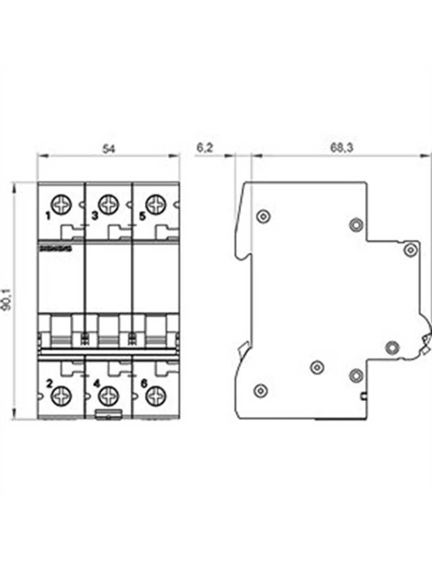 Siemens 5Sl6308 7 8A 3 Fazlı 70 Mm Anahtarlı Otomatik Sigorta 6Ka C Tipi Yavaş Karakterli Siemens 5Sl6308 7 8A 3 Fazlı 70 Mm Anahtarlı Otomatik Sigorta 6Ka C Tipi Yavaş Karakterli