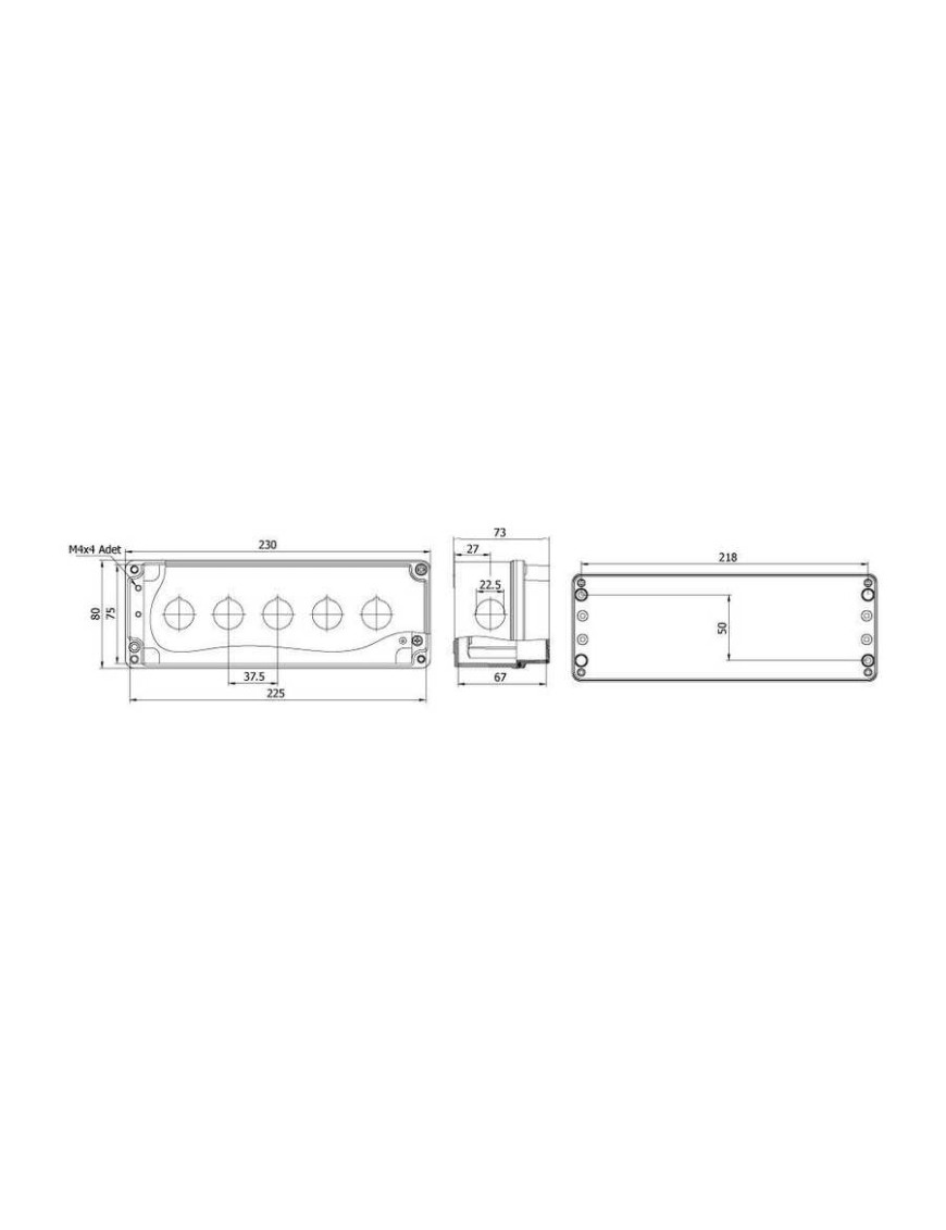 Mete Enerji 402631 80X230X73 Buton Kutusu 6 Lı METE ENERJİ 402631 80x230x73 BUTON KUTUSU 6 LI