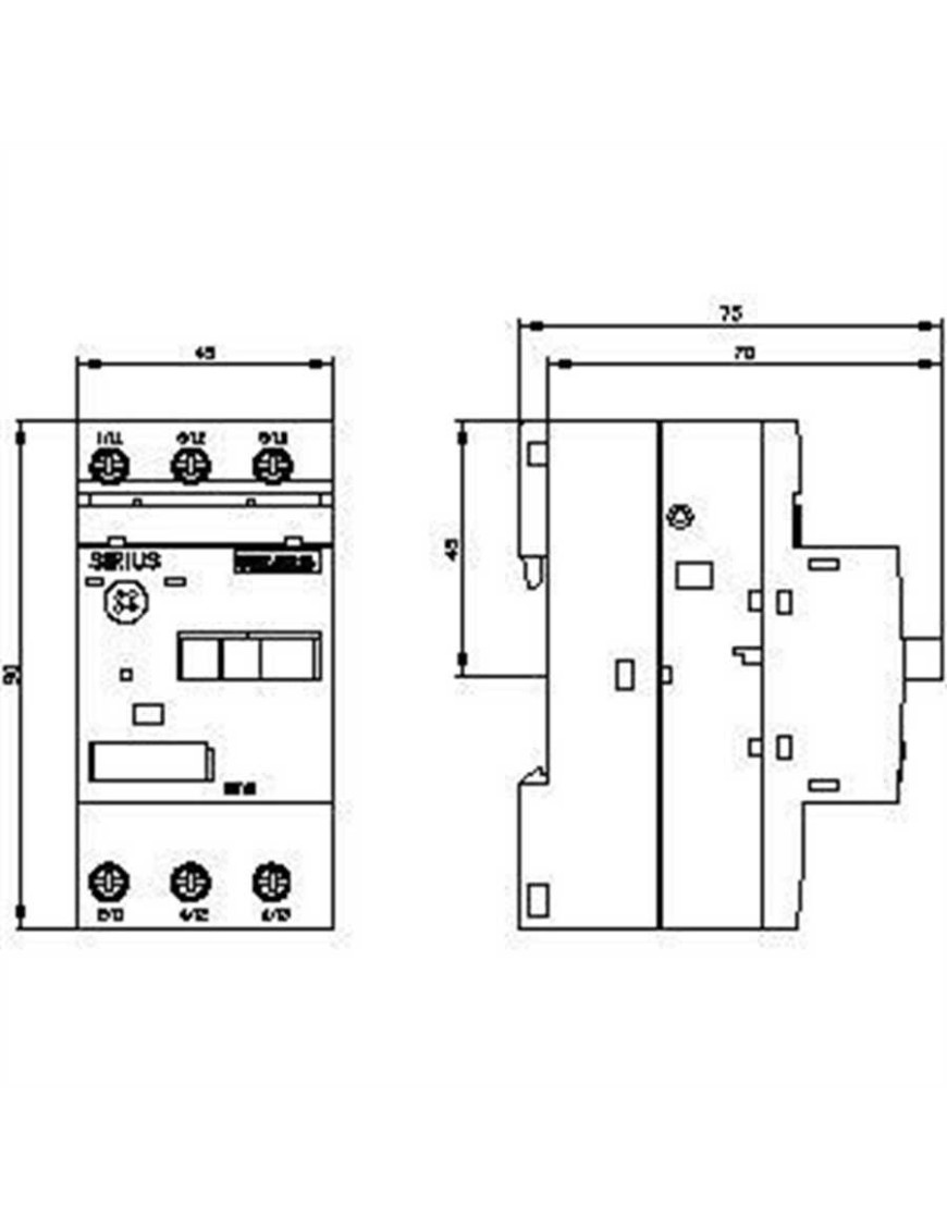 SIEMENS 3RV1011-1AA10 Motor Koruma Şalteri 1,1-1,6A S00 Boy Siemens 3Rv1011 1Aa10 Sirius Motor Koruma Şalteri 60ºc Pano İçi Sıcaklıkta Bitişik Montaja Uygun Termik Ve K
